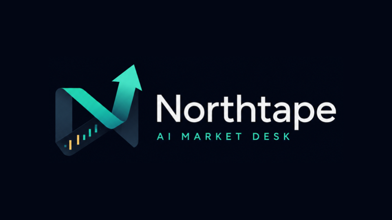 Northtape — AI Market Desk logo on its navy brand ground